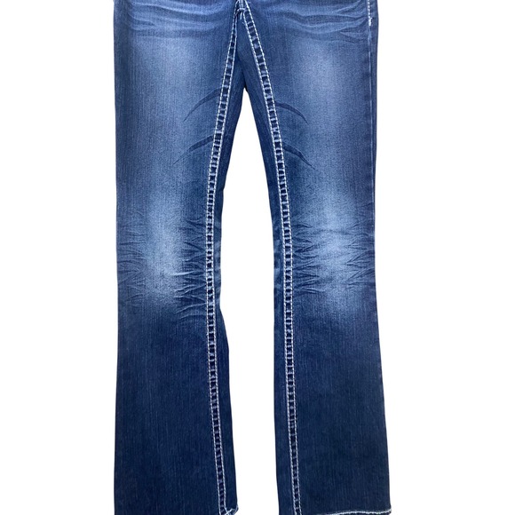 Silver Jeans Co Aiko Bootcut Jeans Dark Wash Thick Stitch W28 - Picture 2 of 7